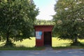 Old red bus stop