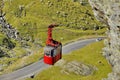 Old red cable car in the mountains Royalty Free Stock Photo