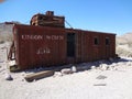 Old Red Caboose Deteriorating in Rhyolite Nevada Desert Royalty Free Stock Photo