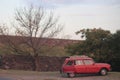 Old red car in Colonia del Sacramento Royalty Free Stock Photo