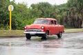 Old red car in Havana, Cuba Royalty Free Stock Photo