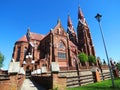 Old red catholic church, Lithuania Royalty Free Stock Photo