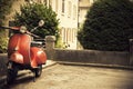 Old Red Classic Scooter Royalty Free Stock Photo