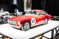 Old red classic supercar Ferrari 340 America Ghia 1951 at Brussels Motor Show Dream Cars, Rock n Roll classics Royalty Free Stock Photo