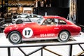 Old red classic supercar Ferrari 340 America Ghia 1951 at Brussels Motor Show Dream Cars, Rock n Roll classics Royalty Free Stock Photo