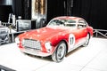 Old red classic supercar Ferrari 340 America Ghia 1951 at Brussels Motor Show Dream Cars, Rock n Roll classics