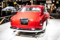 Old red classic supercar Ferrari 340 America Ghia 1951 at Brussels Motor Show Dream Cars, Rock n Roll classics