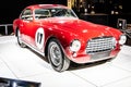 Old red classic supercar Ferrari 340 America Ghia 1951 at Brussels Motor Show Dream Cars, Rock n Roll classics Royalty Free Stock Photo