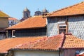 Old red clay roofs tiles in Porto city in Portugal