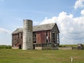 Old Red Country Barn and Silo Royalty Free Stock Photo