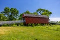 Old Red Covered Bridge In The Country Royalty Free Stock Photo