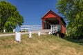 Old Red Covered Bridge In The Country Royalty Free Stock Photo