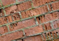 Old red cracked brick wall texture. Surface and backound for web design Royalty Free Stock Photo