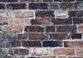 Old red cracked brick wall texture. Surface and backound for web design Royalty Free Stock Photo