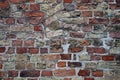 Old red cracked brick wall texture. Surface and backound for web design Royalty Free Stock Photo