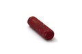 Old red crayon on white background Royalty Free Stock Photo