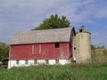 Old Red Dairy Barn with Silo Royalty Free Stock Photo