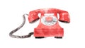 Old red dial-up phone watercolor Royalty Free Stock Photo