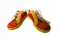 Old red dirty boots Royalty Free Stock Photo