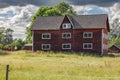 Old red farm house and dramatic sky Royalty Free Stock Photo