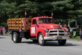 Old red farm truck at 4th of July Parade Royalty Free Stock Photo