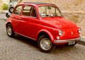 Old red Fiat 500 , Italy