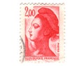 Old red french stamp