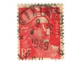 Old red french stamp