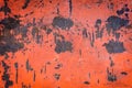 old red iron wall has rust and stains on the background Royalty Free Stock Photo