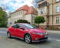 Old red Japanese car Honda Civic Type S parked Royalty Free Stock Photo