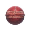 Old red leather cricket ball isolated against a white background. Royalty Free Stock Photo