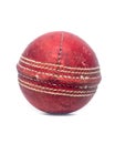 Old red leather cricket ball Royalty Free Stock Photo