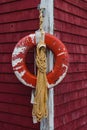 Old red life preserver ring Royalty Free Stock Photo