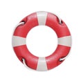 Old red lifebuoy isolated on a white background. 3d illustration Royalty Free Stock Photo