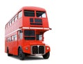 Old Red London Bus isolated Royalty Free Stock Photo