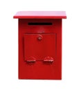 Old red mailbox isolated on white background. Royalty Free Stock Photo