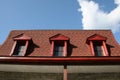 Old red mansard roof Royalty Free Stock Photo