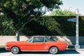 Old red Mustang, on Balboa Boulevard in Newport Beach, Orange County, California Royalty Free Stock Photo