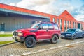 Old red Opel Frontera 4wd car parked Royalty Free Stock Photo