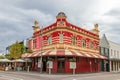 Old red an orange building at Market st in the city centre of Fremantle, Australia.