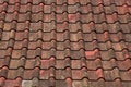 Old red and orange weathered roof tiles texture Royalty Free Stock Photo