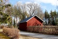 Old red sauna building in the countryside Royalty Free Stock Photo