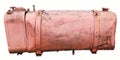 Old  red painted vintage metal steel  tank for diesel fuel isolated Royalty Free Stock Photo