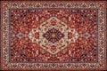 Old Red Persian Carpet Texture, abstract ornament Royalty Free Stock Photo