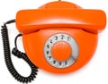 Old red phone on white background Royalty Free Stock Photo