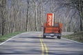 A old red pickup truck with a Coke Machine in the bed in Virginia Royalty Free Stock Photo