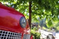 Old red pickup truck. Old red fire truck Royalty Free Stock Photo