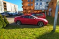 Old red private car Toyota Celica 2.0 parked