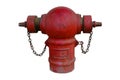 Old red public fire hydrant faucet
