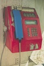 Old red push-button telephone Royalty Free Stock Photo